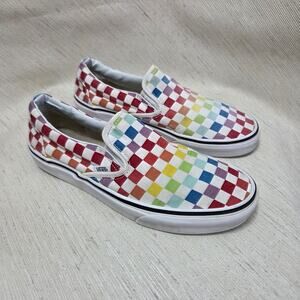 Vans Woman's flats Multi-Colored Checkered Design Shoes size 10.5
